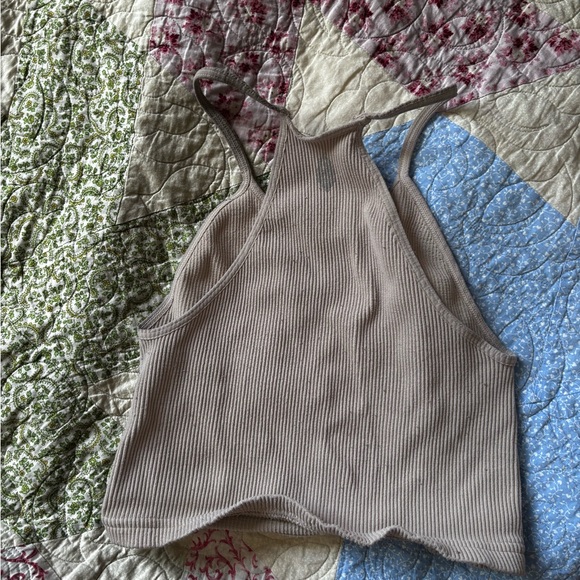 Women's Ribbed Tan Tank Top - Picture 3 of 3